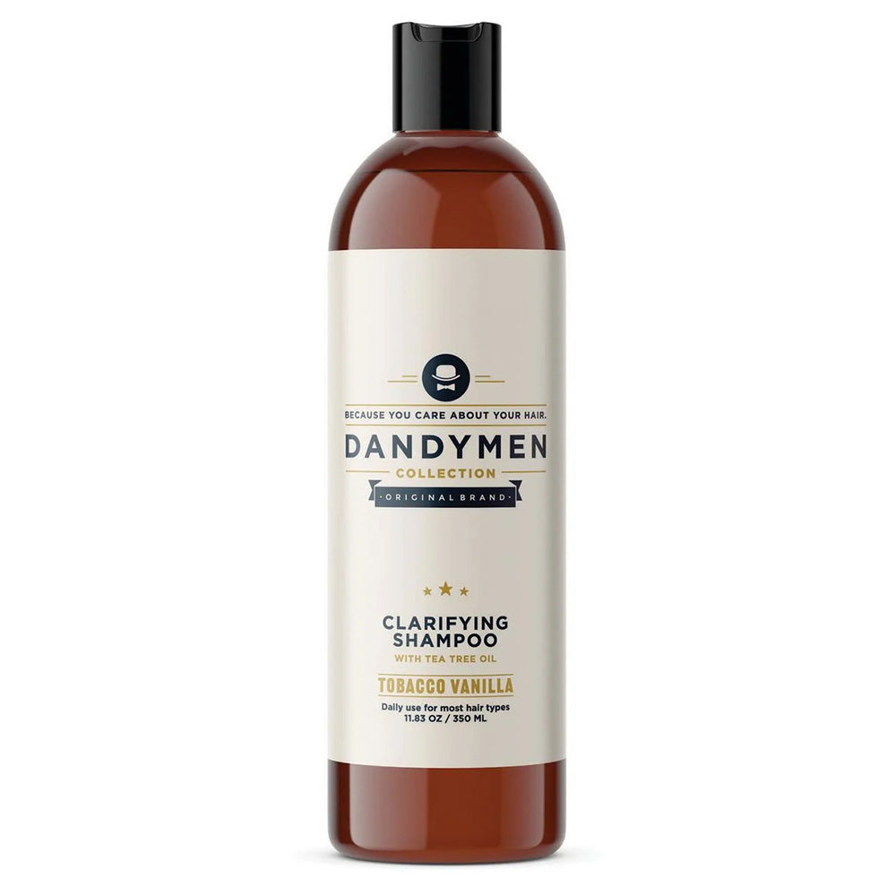Dandymen Collection Mens Clarifying Hair Shampoo with Tea Tree Tobacco Vanilla 11.83Oz (350ml)